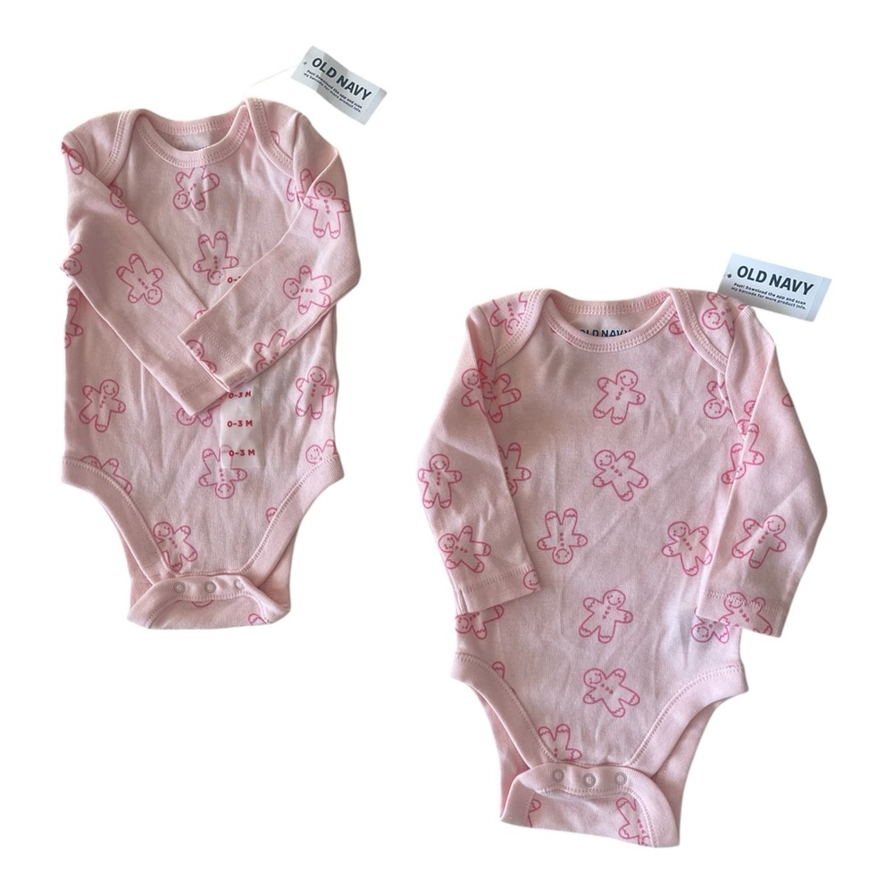 Old Navy Pink Gingerbread Bodysuit Set